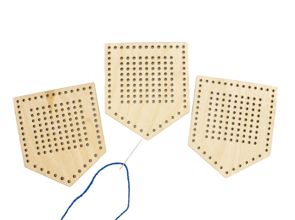 Holzlinge Wimpel zum Sticken (3 Stück)