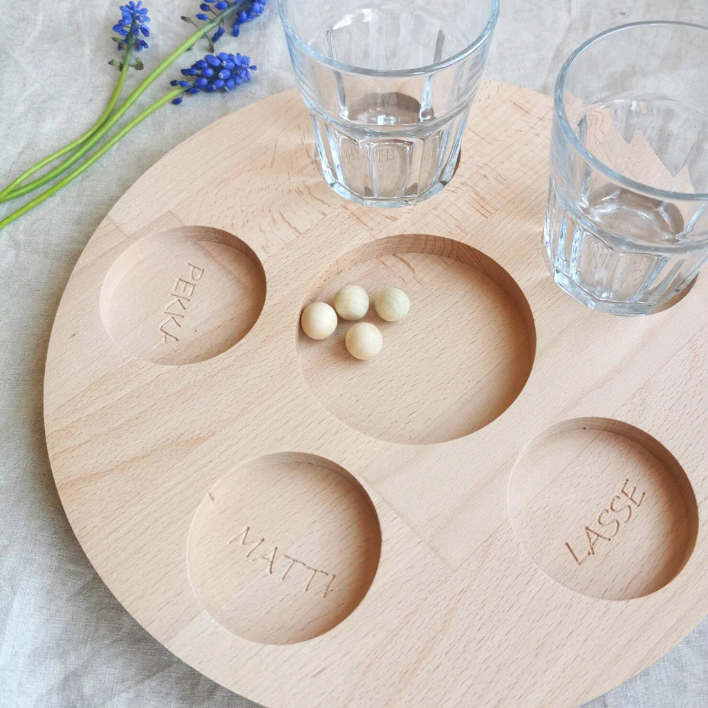 Familien-Gläsertablett aus Holz | personalisiert | Ordnungssystem für Gläser |