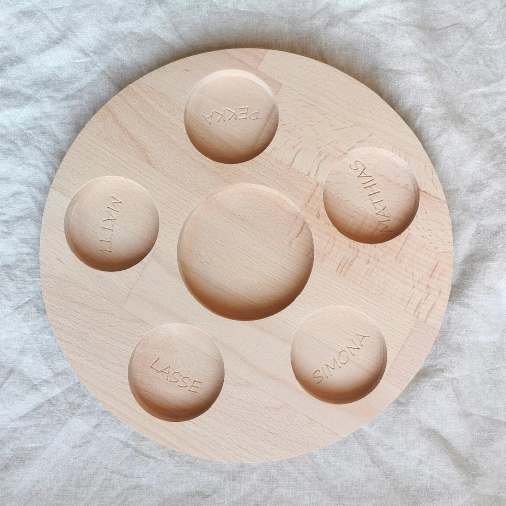 Familien-Gläsertablett aus Holz | personalisiert | Ordnungssystem für Gläser |