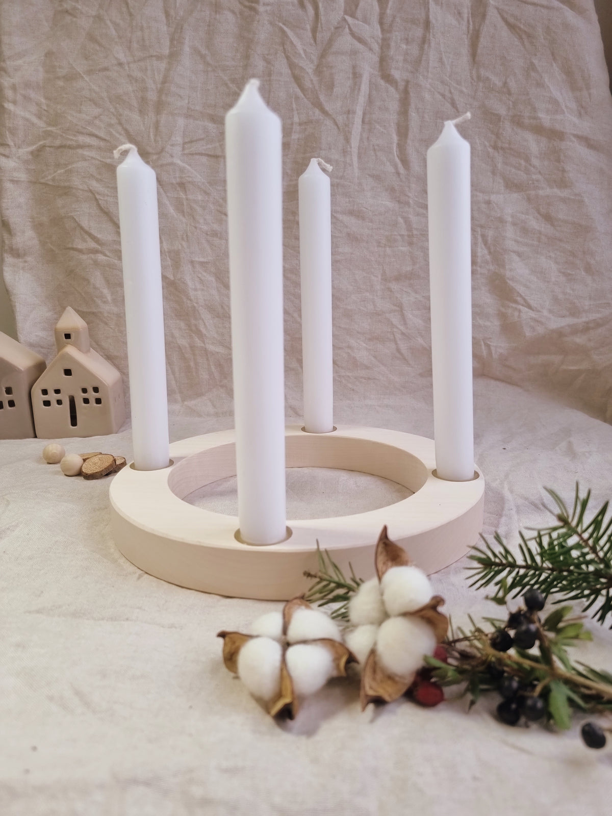 Adventskranz aus Holz – Holzlinge und -dinge