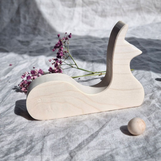 Handgefertigter Holz-Handy-Ständer in Form eines Wals, umweltfreundlich aus nachhaltigem Holz hergestellt