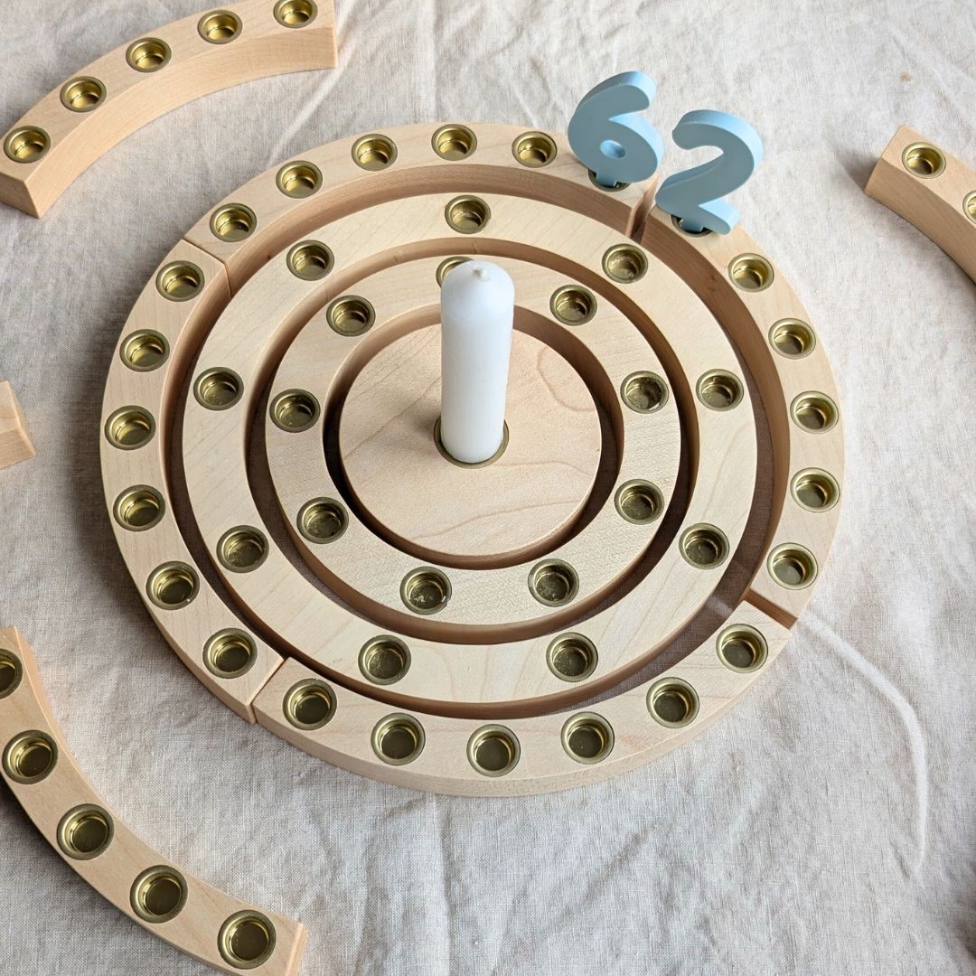 Handgefertigter Geburtstagsring Groß Natur – für 72 Kerzen & viele Anlässe