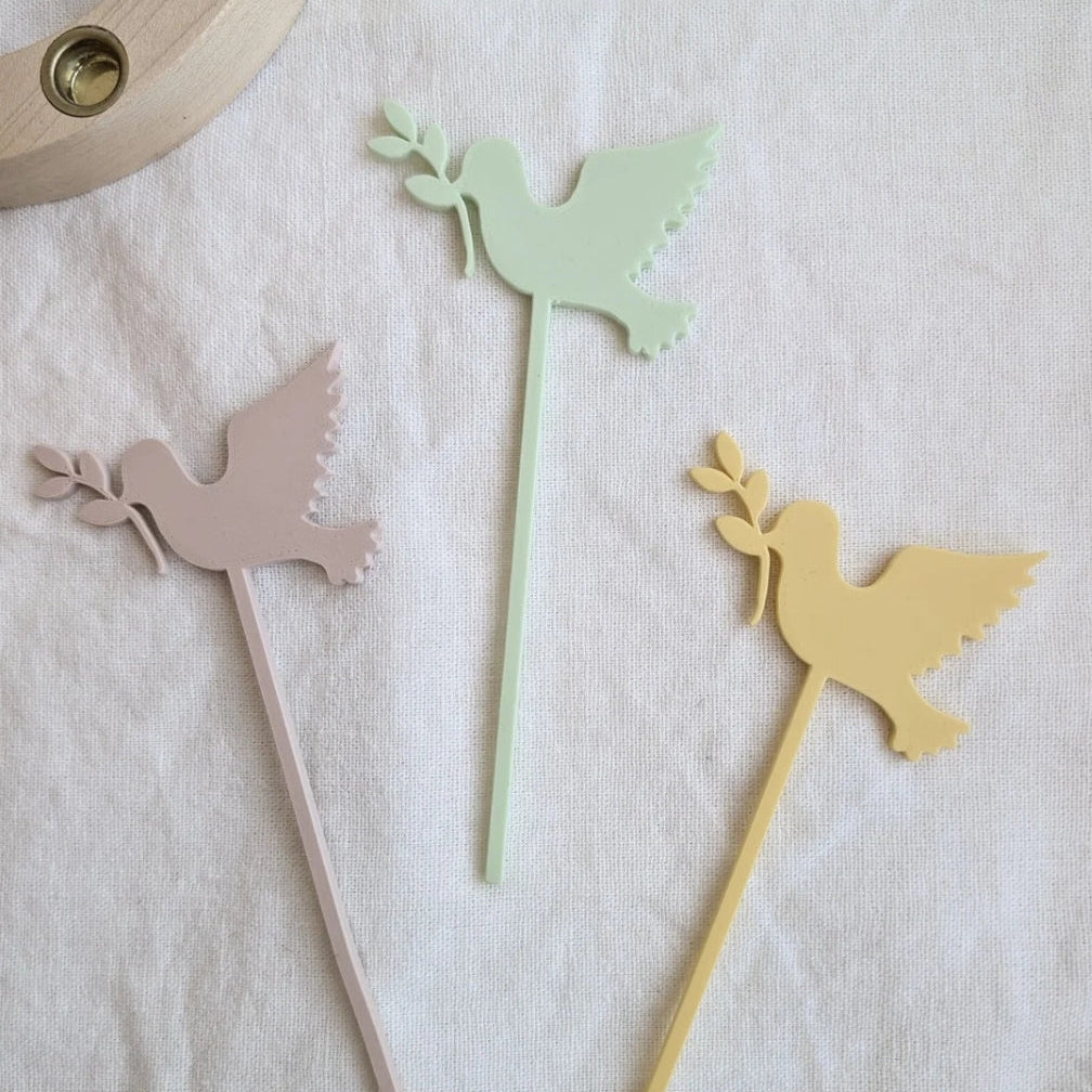 Cake Topper Taube für die Taufe in verschiedenen Farben 
